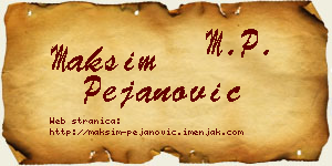 Maksim Pejanović vizit kartica